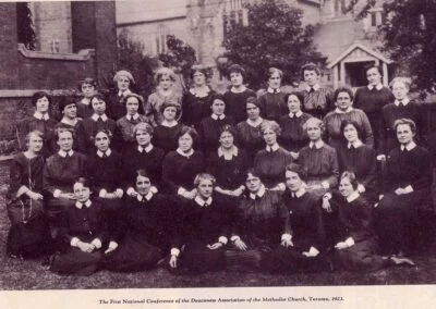 The First meeting of the Methodist Deaconess Association. The women were not represented in the structures that ruled over their work so they organized to strengthen their voice. For more on see DUCC History page.